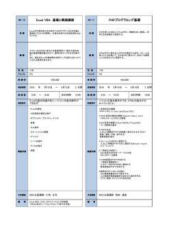 PHPプログラミング基礎 Excel VBA 基礎と実践講座