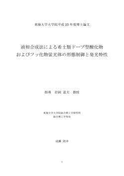 液相合成法による希土類ドープ型酸化物 およびフッ化物蛍光体の形態