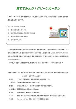 育ててみよう！グリーンカーテン