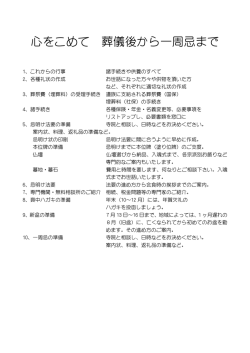 葬儀後から一周忌までの流れ