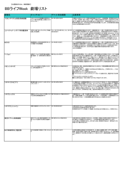 BBライフWeek 劇場リスト