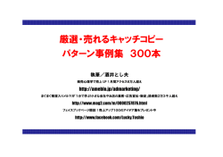 『厳選・売れるキャッチコピーパターン事例集 300本』 （PDFデータ）