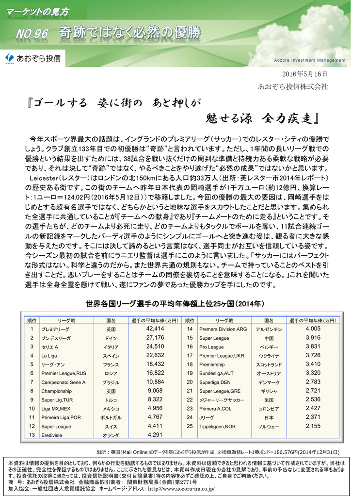 マーケットの見方 No 96