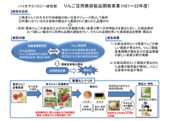 りんご活用美容製品開発事業（H21～22年度）