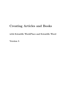 Creating Articles and Books