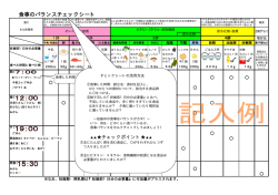 食事のバランスチェックシート