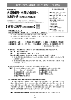 各避難所･市民の皆様へ