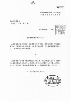 食品健康影響評価について