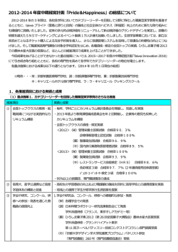 2012‐2014 年度中期経営計画