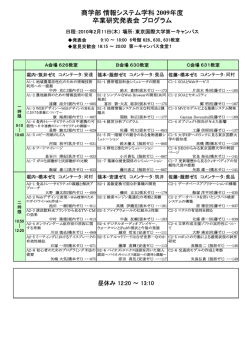 発表プログラムの