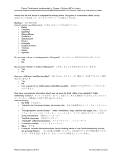 Parent Enrichment Implementation Survey