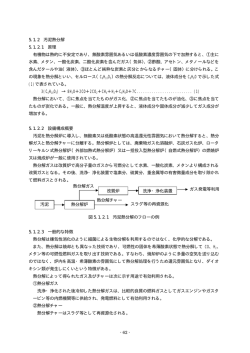 - 62 - 5.1.2 汚泥熱分解 5.1.2.1 原理 有機物は熱的に不安定であり、無