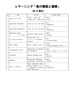e ラーニング「食の機能と健康」