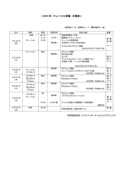 ＜2016 年 チューリッヒ研修 日程表