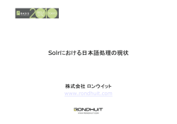 Solrにおける日本語処理の現状