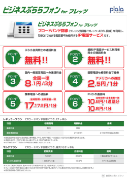 ビジネスぷららフォン for フレッツ レギュラープラン