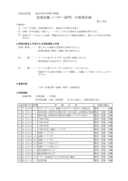 表現活動（バザー部門）の指導計画