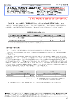 【ファンドレポート】「東京海上J-REIT投信（通貨選択型）」の11月10日付の