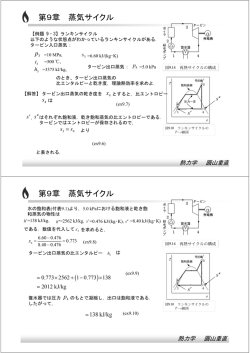 第9章 蒸気サイクル 第9章 蒸気サイクル