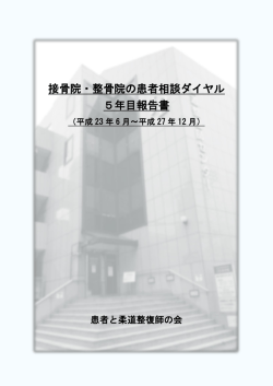 接骨院・整骨院の患者相談ダイヤル5年目報告書 公開しました