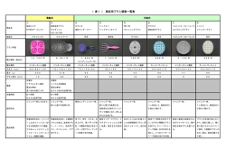 （ 表1 ） 頭皮用ブラシ調査一覧表