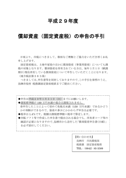 平成29年度 償却資産（固定資産税）の申告の手引