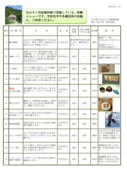 New 白山ろく民俗資料館で実施している、体験 メニューです。学校見学や