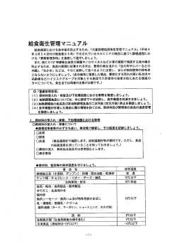 給食衛生管理マニュアル