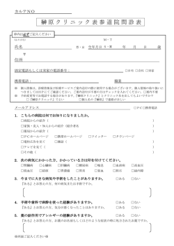 榊原クリニック表参道院問診票