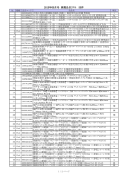 2015年09月号 新規品目リスト 55件