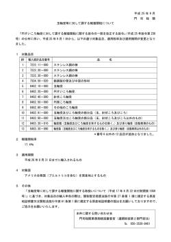 玉軸受等に対して課する報復関税について 「円すいころ軸受に対して課