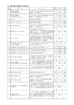 ⑽ 特別活動（交通安全・学校安全）