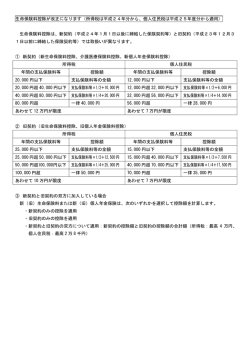 生命保険料控除が改正になります（所得税は平成24年分から、個人住民
