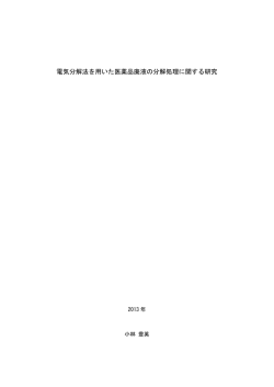 電気分解法を用いた医薬品廃液の分解処理に関する研究
