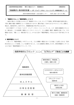 職業準備性ピラミッド - 社会福祉法人 大阪府障害者福祉事業団