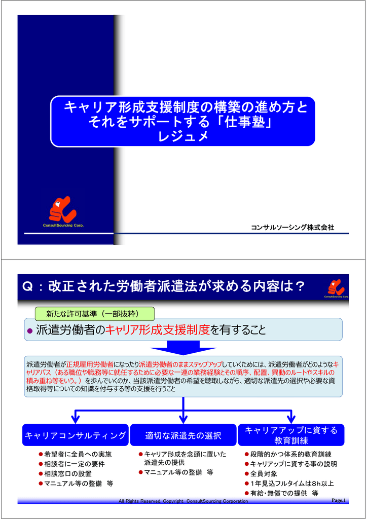 キャリア形成支援制度の構築の進め方レジュメ