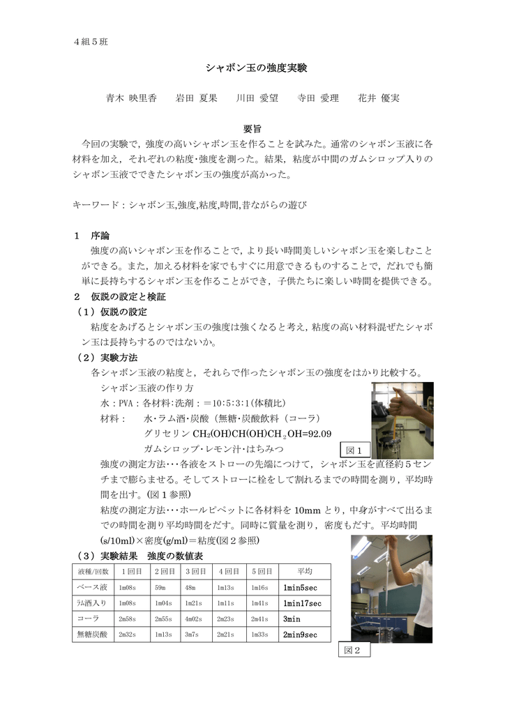 シャボン玉の強度実験