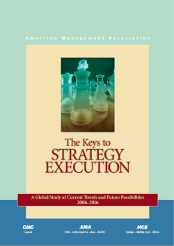 THE KEYS TO STRATEGY EXECUTION