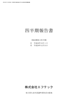 四半期報告書 - 株式会社エフテック
