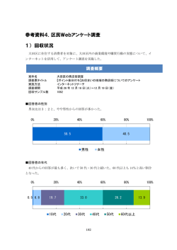 参考資料4．区民Webアンケート調査 1） 回収状況