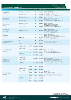 20 &yen;7000 マリンアクティビティ Marine Activity