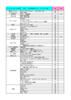 アーティスト名・その他 あ行 （J-POP系曲目リスト アーティスト順