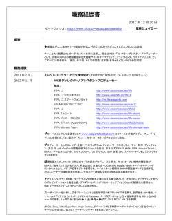 2012 年 12 月 20 日 竜華ジェイミー 概要 職務経験