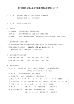 岩手県選手団の概要等