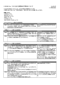 I-SCAN Ver7.51 不具合に伴う使用上の注意事項