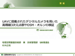 UAVに搭載されたデジタルカメラを用いた 高精細3次元点群やDSM