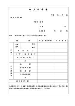 収入申告書 ※両面印刷