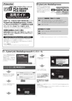 PCA-DAV シリーズ－活用ガイド：MediaEspresso 6.5編－