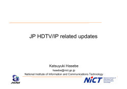 JP HDTV/IP related updates