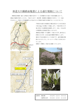 林道大川線路面亀裂による通行規制について